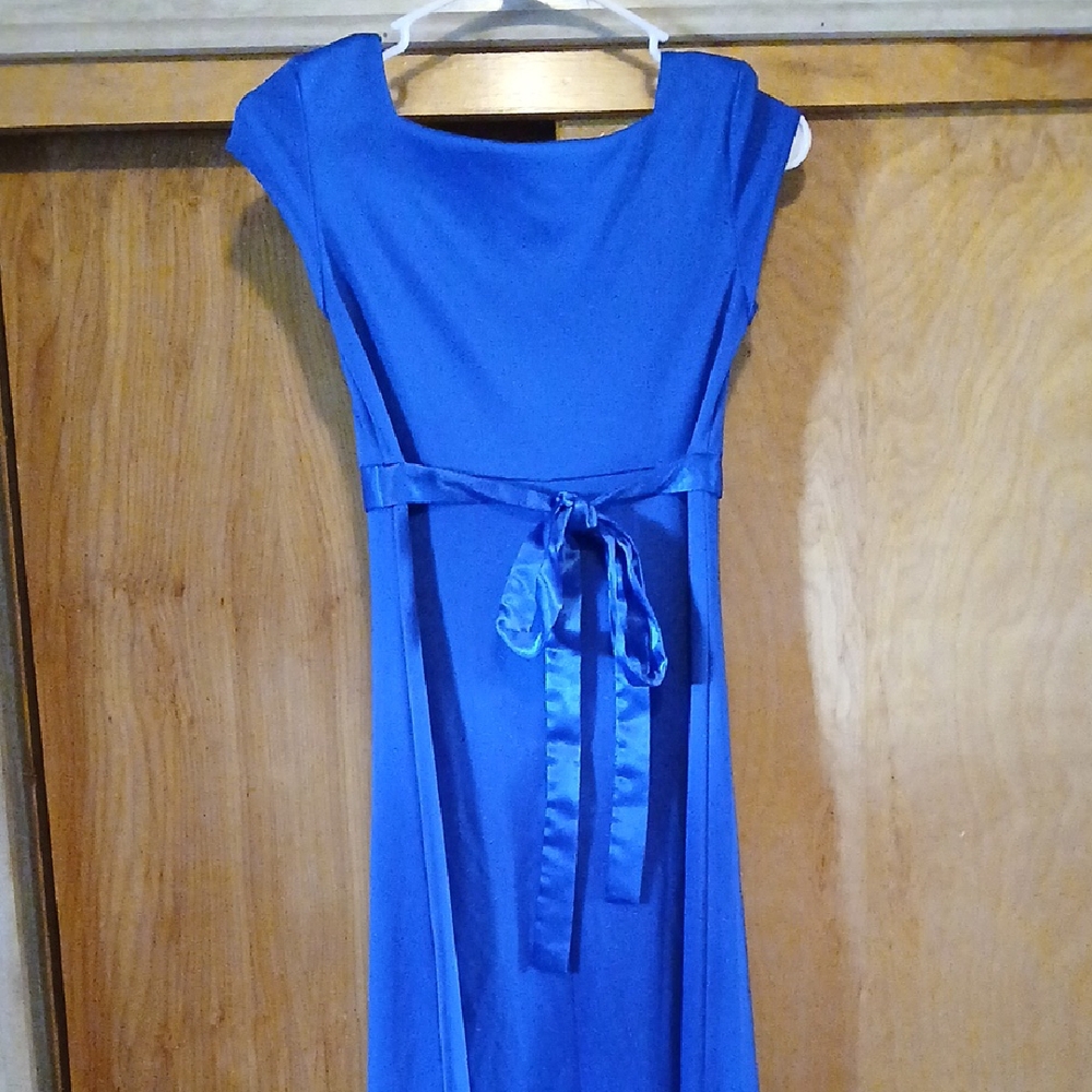 Elegant Blue Dress with Bow